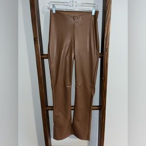 brown leather pants